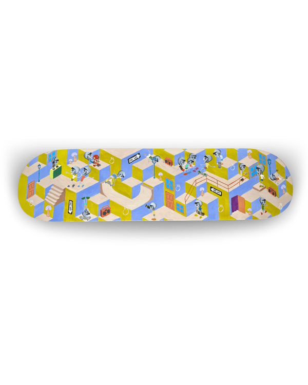 Original Canvas Artwork - Chacho's Skating Town #1 by CHA - ZZZ's Collective