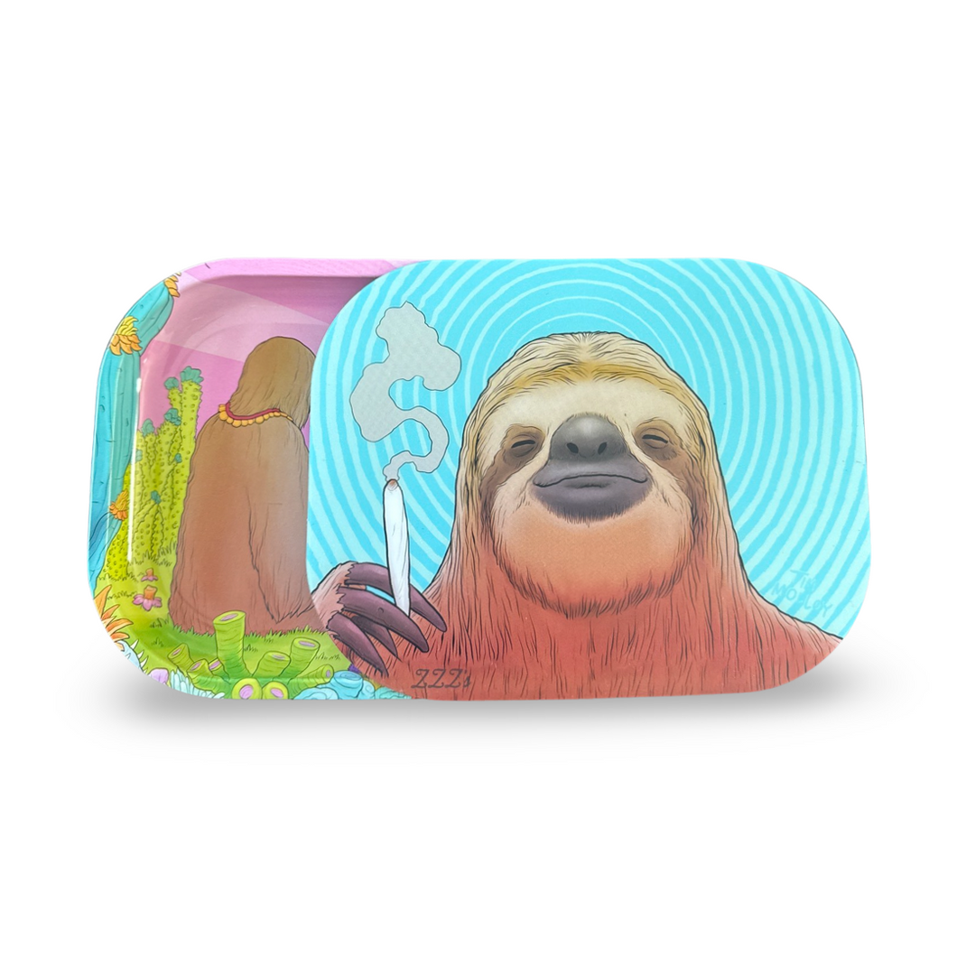 Rolling Tray with Magnetic Cover - Samuel The Sloth by Tim Molloy