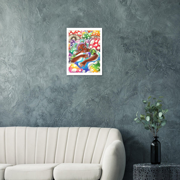 Fine Art Poster - Mushroom Pixie by Olivia Dinnal - ZZZ's Collective