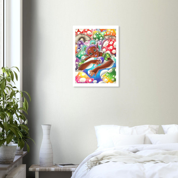 Fine Art Poster - Mushroom Pixie by Olivia Dinnal - ZZZ's Collective