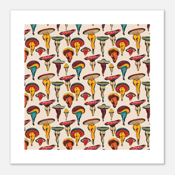 Fine Art Poster - Shroom Booties by Ceci Granata (White) - ZZZ's Collective