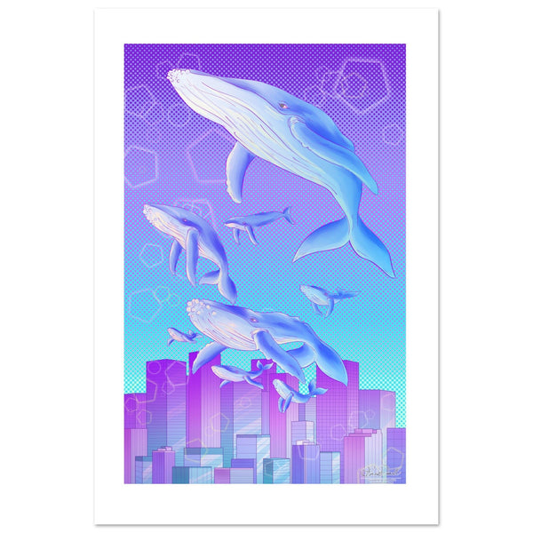 Fine Art Poster - Whales by Olivia Dinnal - ZZZ's Collective