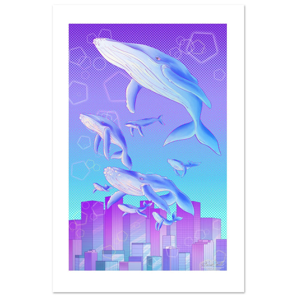 Fine Art Poster - Whales by Olivia Dinnal - ZZZ's Collective