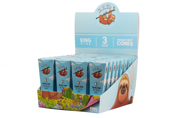 King Size 3pk Cones - "Stoner Sloth" - ZZZ's Collective