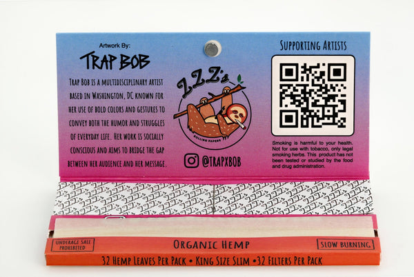 King Size Slim Rolling Papers + Tips - "Queen of Flames" - ZZZ's Collective