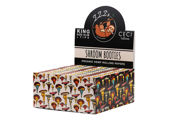 King Size Slim Rolling Papers + Tips - "Shroom Booties" - ZZZ's Collective