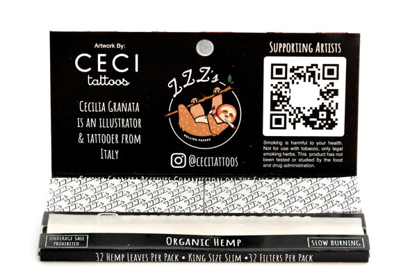 King Size Slim Rolling Papers + Tips - "Shroom Booties" - ZZZ's Collective