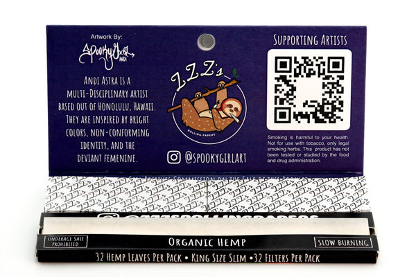 King Size Slim Rolling Papers + Tips - "Space Lovers" - ZZZ's Collective