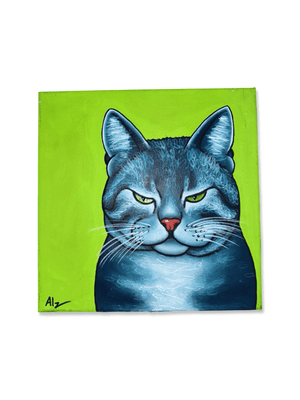 Original Canvas Artwork - Cat by Allan Sousa - ZZZ's Collective