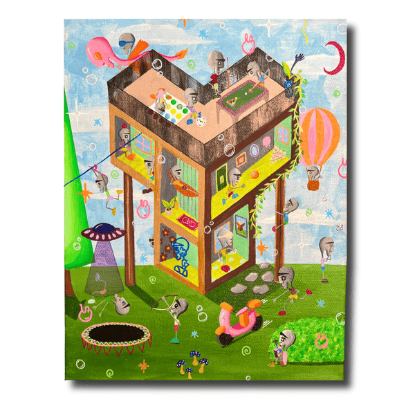 Original Canvas Artwork - Chacho's House #3 by CHA - ZZZ's Collective