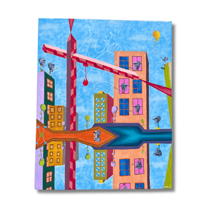 Original Canvas Artwork - Chacho's Town #2 by CHA - ZZZ's Collective