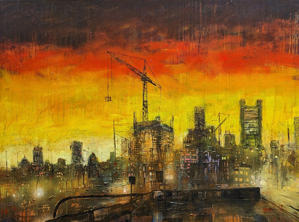 Original Canvas Artwork - Fort Point Sunset by Adam O'Day (36"x48") - ZZZ's Collective