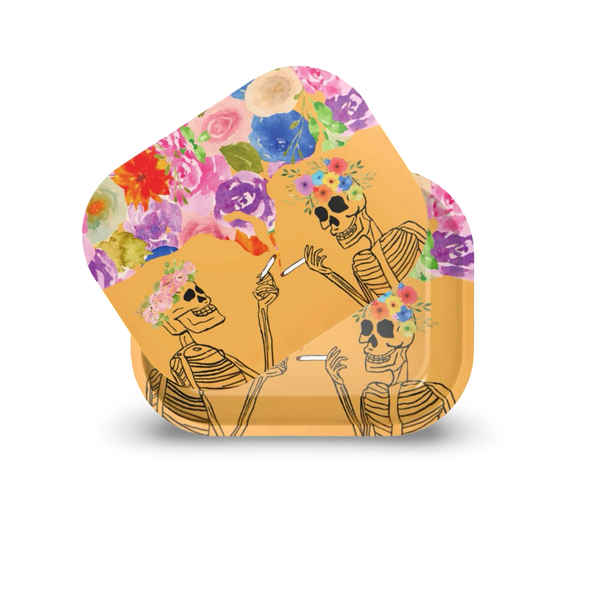 Rolling Tray with Magnetic Cover - Dead Flowers by Dan Macura - ZZZ's Collective