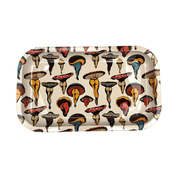 Rolling Tray with Magnetic Cover - Shroom Booties by Cecilia Granata - ZZZ's Collective