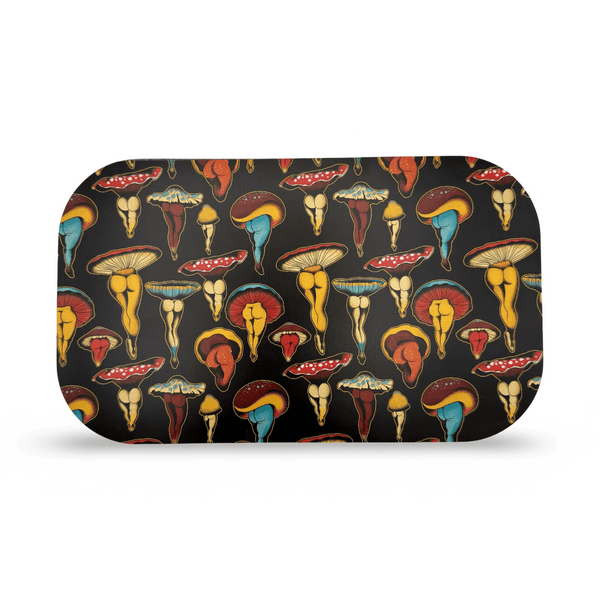 Rolling Tray with Magnetic Cover - Shroom Booties by Cecilia Granata - ZZZ's Collective