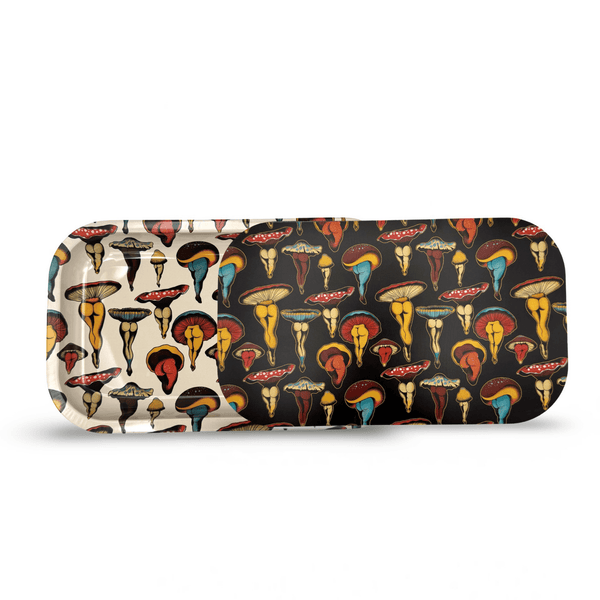 Rolling Tray with Magnetic Cover - Shroom Booties by Cecilia Granata - ZZZ's Collective