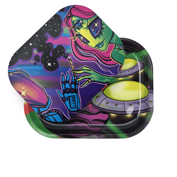 Rolling Tray with Magnetic Cover - Space Lovers by Spooky Girl Art - ZZZ's Collective