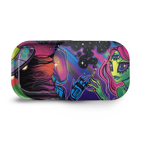 Rolling Tray with Magnetic Cover - Space Lovers by Spooky Girl Art - ZZZ's Collective